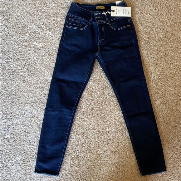 Dark Wash Ankle Cut Denim - Picture 1 of 3